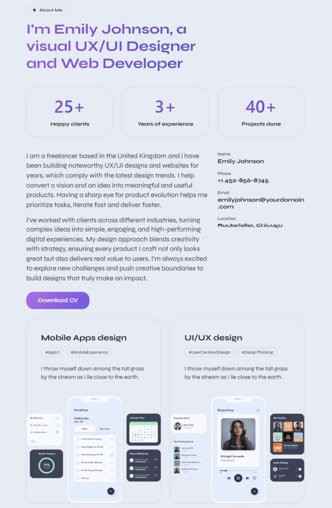 Free HTML Portfolio Template