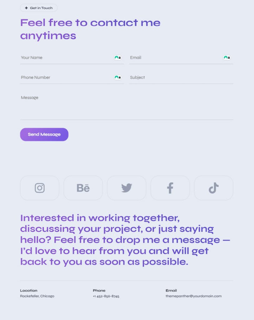 Free HTML Portfolio Template
