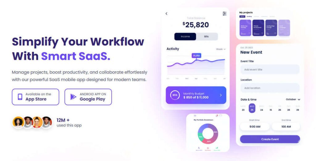 Mobile App Landing Page - banner image