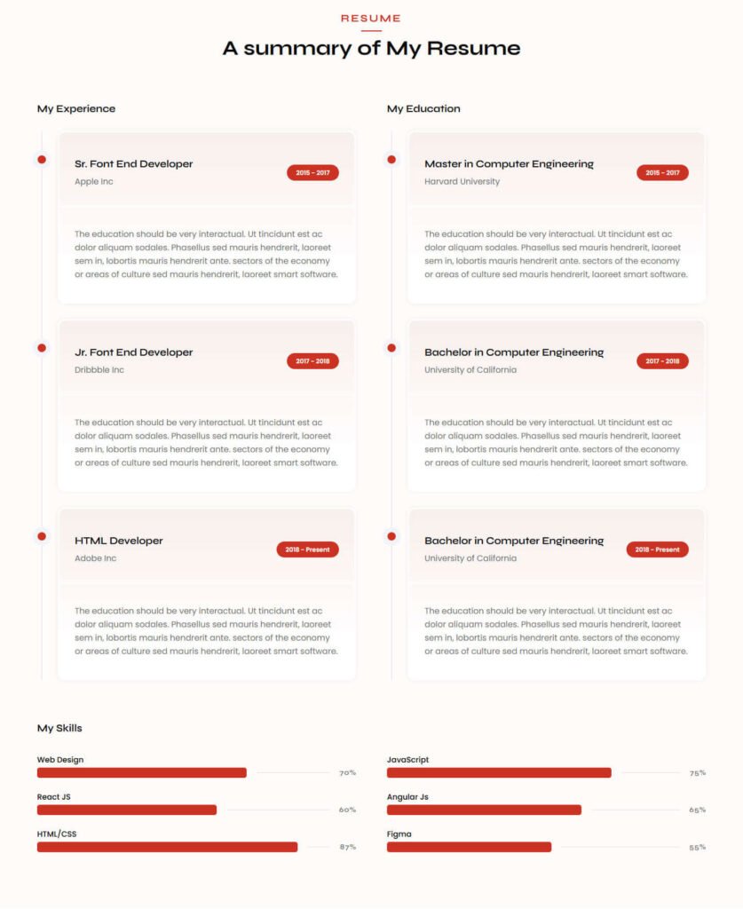 Free HTML Portfolio Template